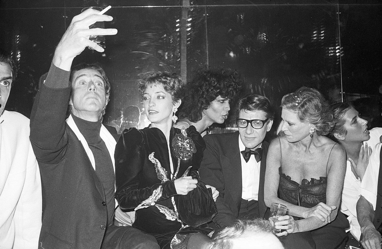 Halston, Loulou dela Falaise, Potassa, Yves St. Laurent, Nan Kempner at "Opium" Perfume Launch Party September 20, 1978