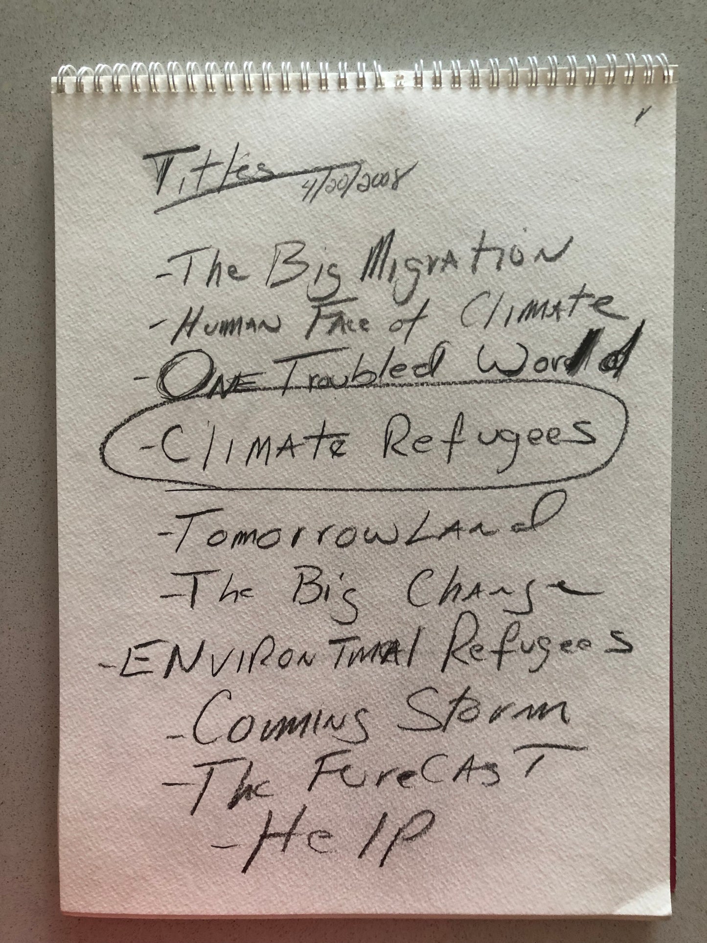 Climate Refugees Possible Film Titles